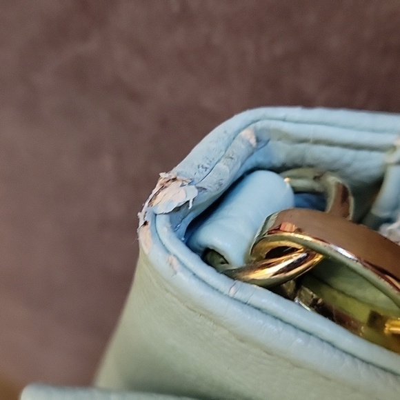 Vtg BETSEY JOHNSON Icy Blue Bow Crossbody Wallet Envelope Micro Purse - Picture 12 of 12